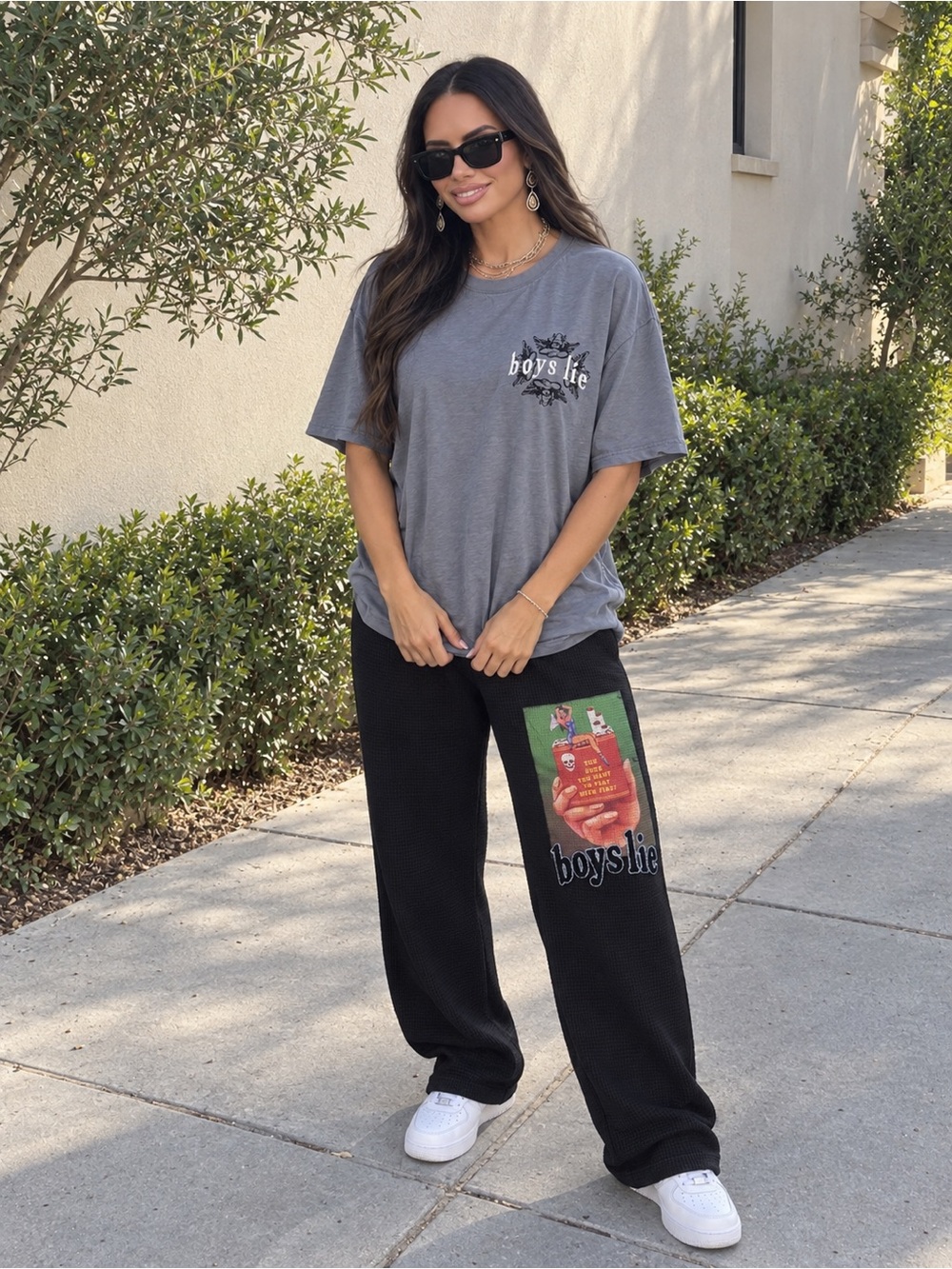 Boys Lie Twin Flame “Play With Fire” Oversized Tee – One Size